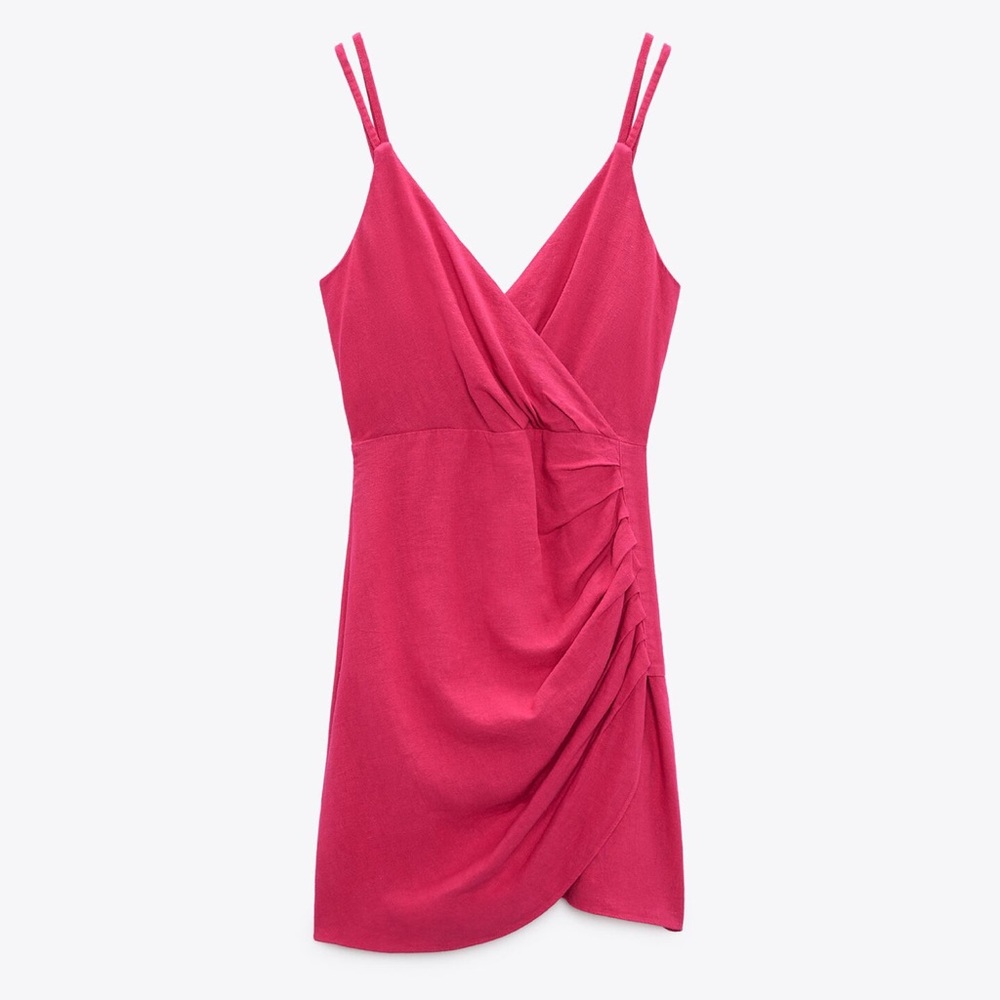 Zara linen blend mini dress